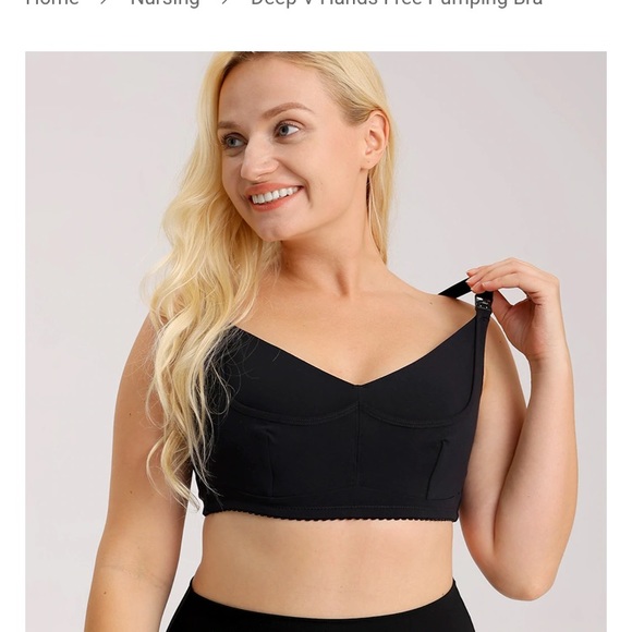 Momcozy Deep V Hands Free Pumping Bra - Picture 2 of 6
